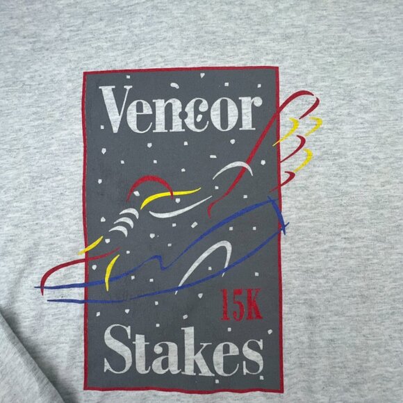 VTG Vencor Stakes 15K Long Sleeve Gray T Shirt Fotl XL USA Crew Neck Adult - Picture 5 of 16